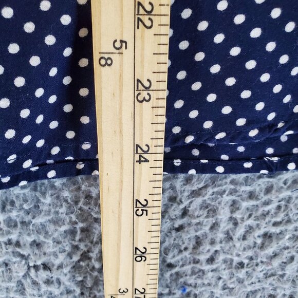 Emily Daniels Top Womens XL Blue Polka Dot Short Sleeve Button Down Lightweight - Picture 4 of 8